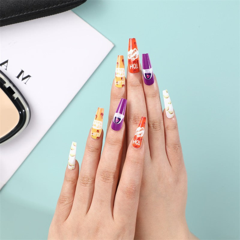 Creative artificial nails with colorful and unique designs Bowlift