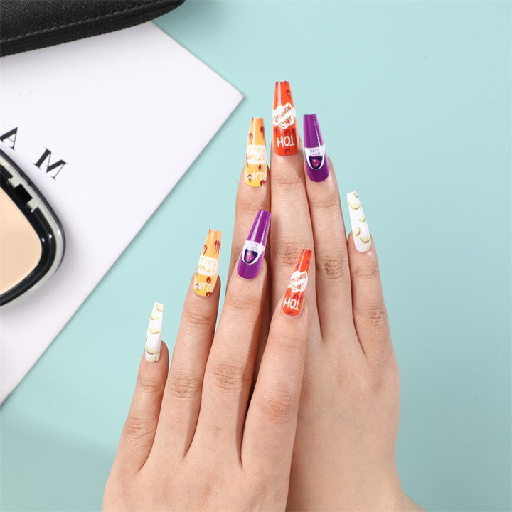 Creative artificial nails with colorful and unique designs Bowlift