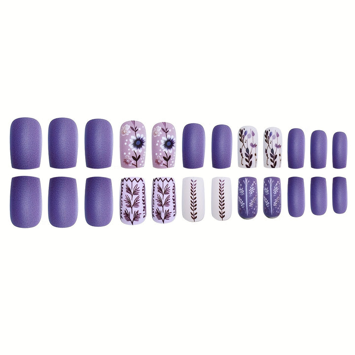 Artistic Floral Press-On Nail Art Set Bowlift