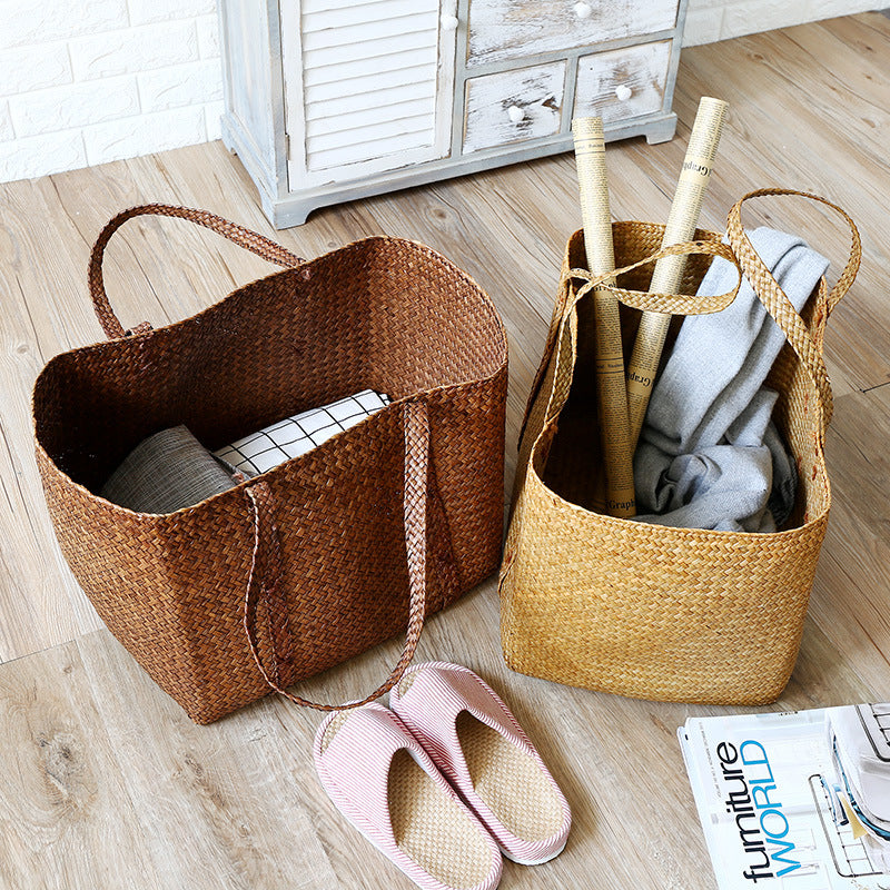 Spacious Woven Storage Baskets with Handles Bowlift