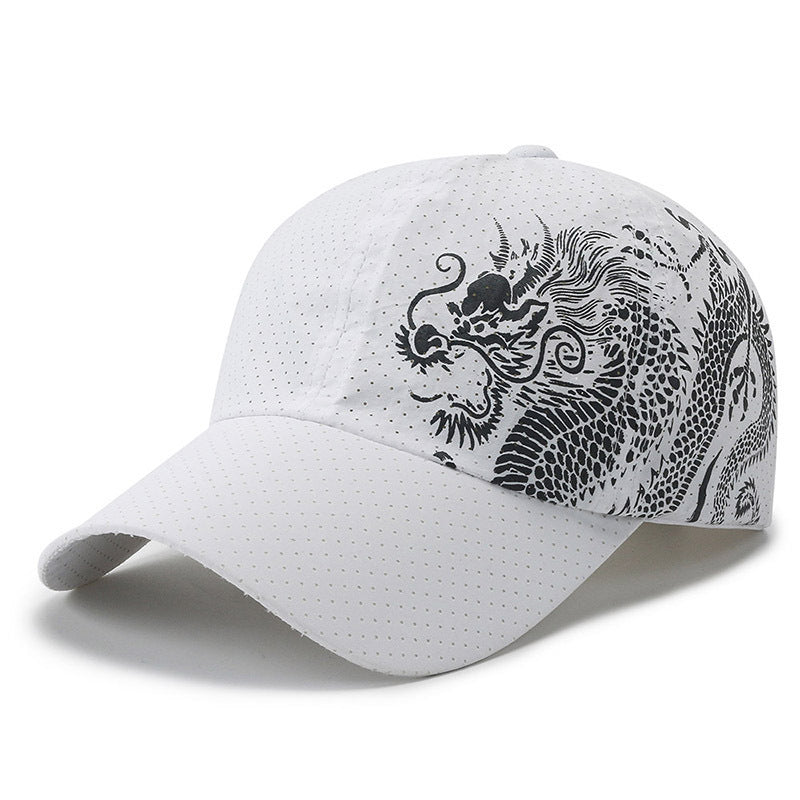 Men's Sports Cap with Dragon Pattern Bowlift