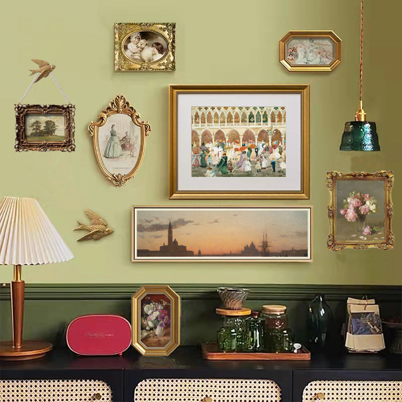 Vintage-inspired framed art collection