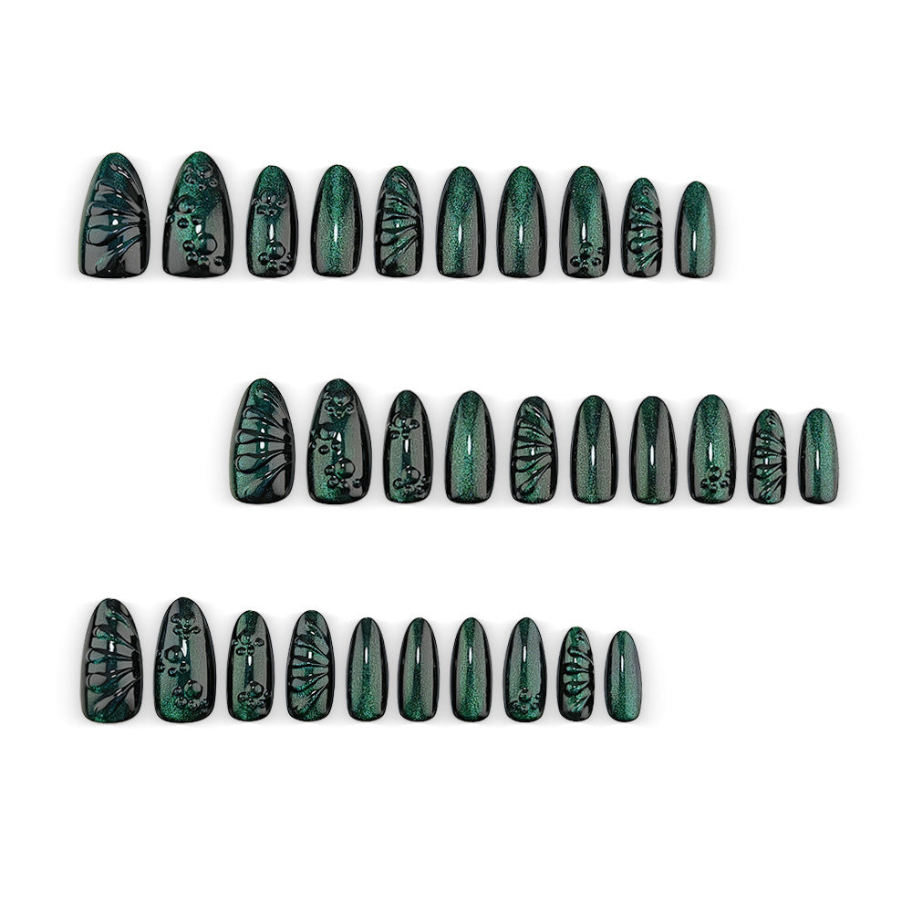 Artificial nails with shimmering wave design Bowlift