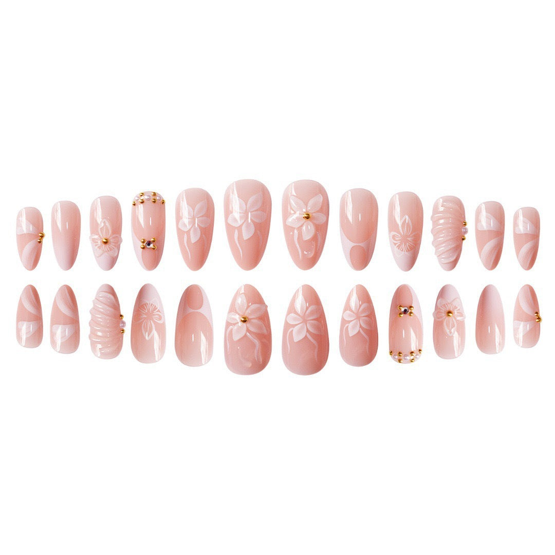 Decorative 3D Floral Nail Art Design Bowlift