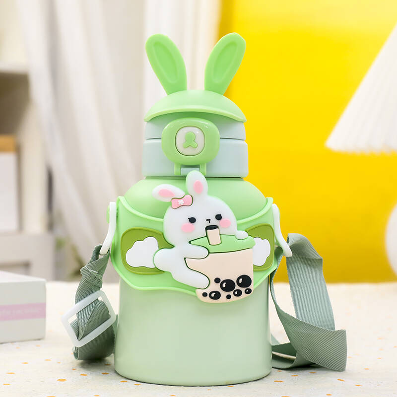 Ladies Insulated Water Bottle with Colorful Rabbit Design Bowlift