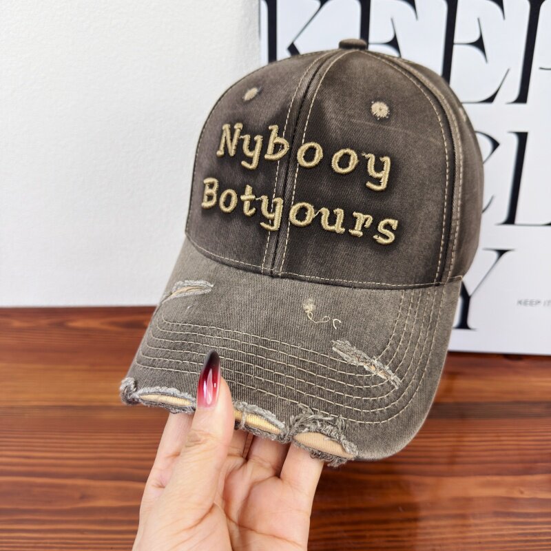 Women's Distressed Adjustable Baseball Cap Bowlift
