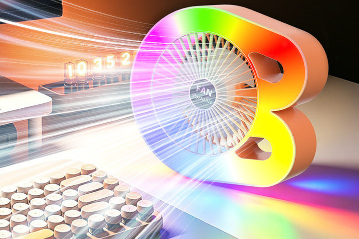 Ladies portable RGB table fan Bowlift