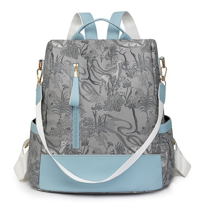 Elegant Floral Embossed Backpack Bowlift
