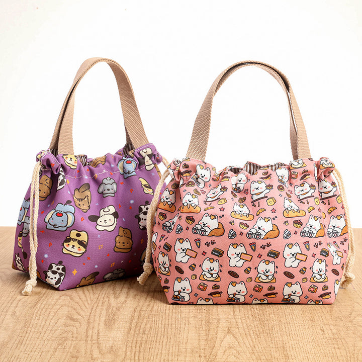 Drawstring Cat-Themed Storage Bag Bowlift