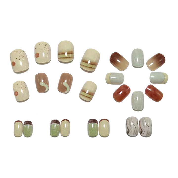 Luxury Artificial Nails In Elegant Marble Design Bowlift