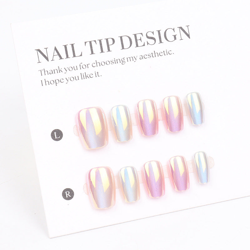Premium Iridescent Press-On Nail Tips Bowlift