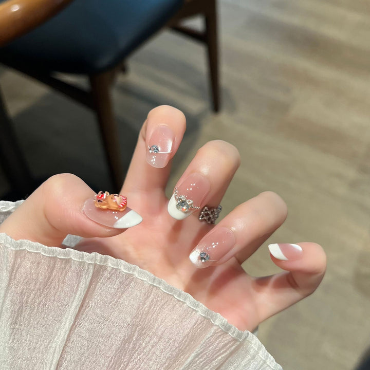 Elegant Nail Art Extensions with Pearl Accents Bowlift