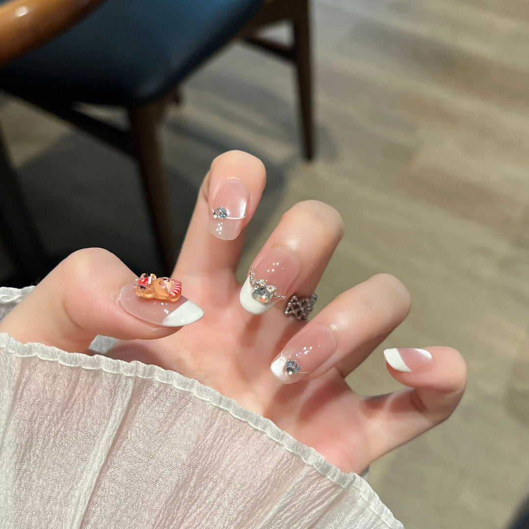 3D Embellished Press-On Nail Art Set Bowlift