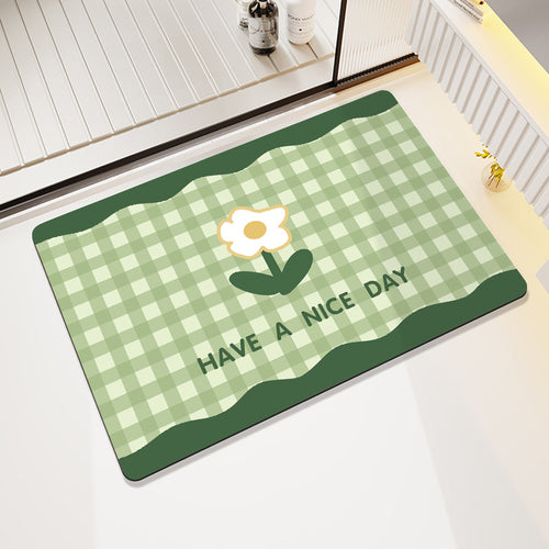 Cheerful Floral Design Indoor Area Mat Bowlift