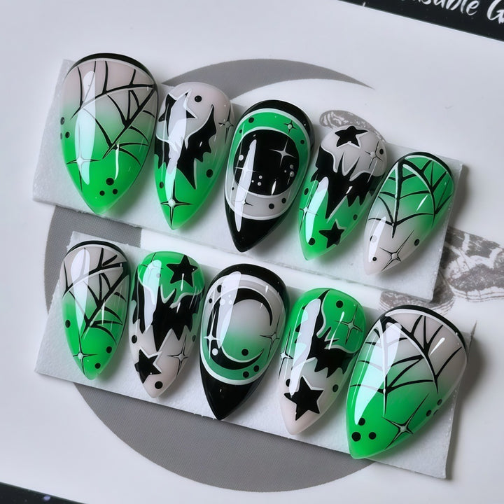 Creative Halloween Design Fake Nails Bowlift