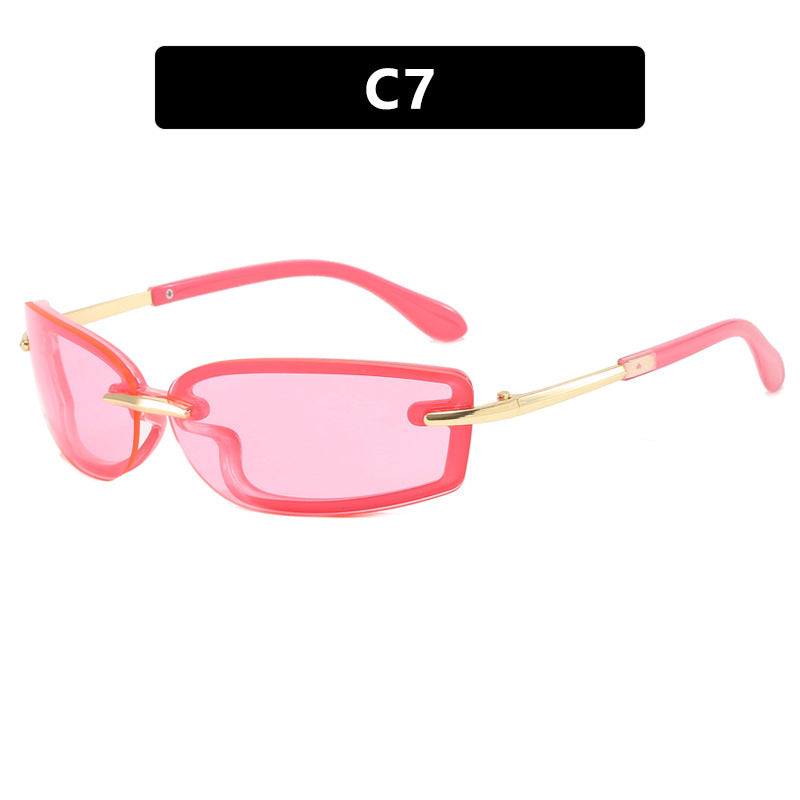 Women's fashionable sunglasses in futuristic design and transparent frame Bowlift