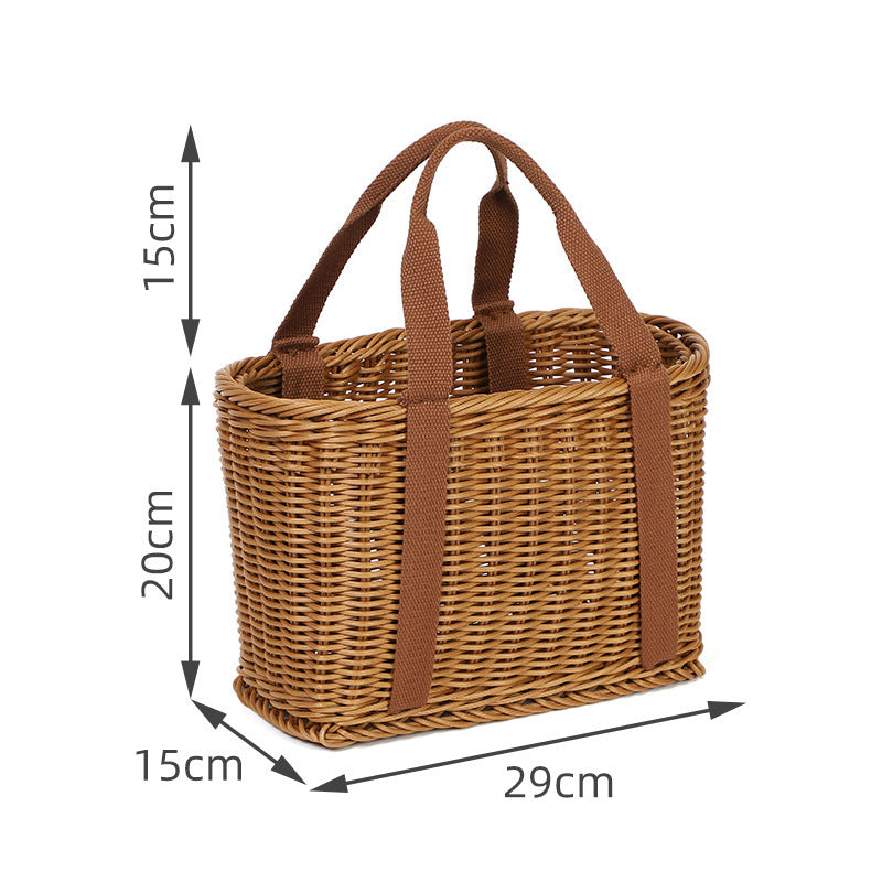 Handcrafted Rectangular Wicker Storage Basket Bowlift