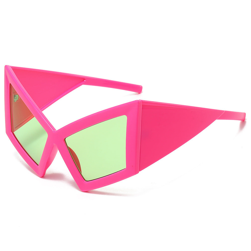 Futuristic Geometric Shield Sunglasses Bowlift