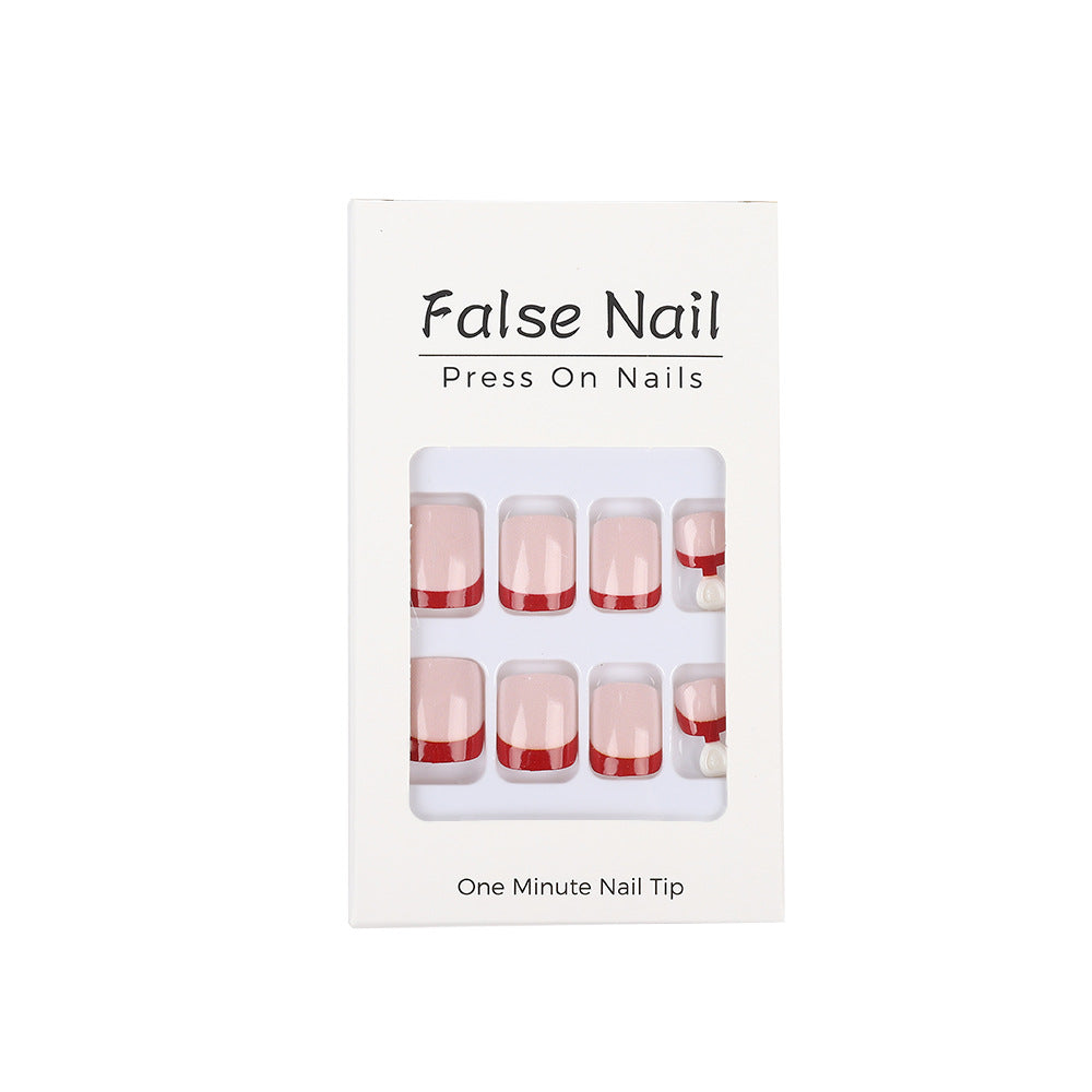 Acrylic nails in elegant design with tip decoration Bowlift