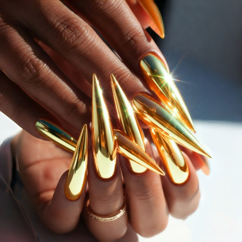 Extravagant Stiletto Press-On Nail Tips with Mirror Finish Bowlift