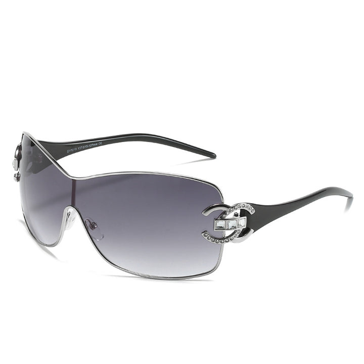 Fashionable Oversized Shield Sunglasses Bowlift