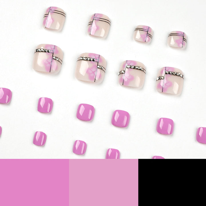 Artful toenail art with glitter accents Bowlift