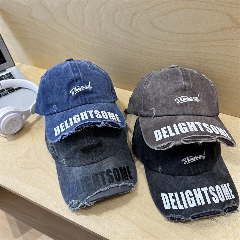 Men's Distressed Casual Cotton Cap Bowlift