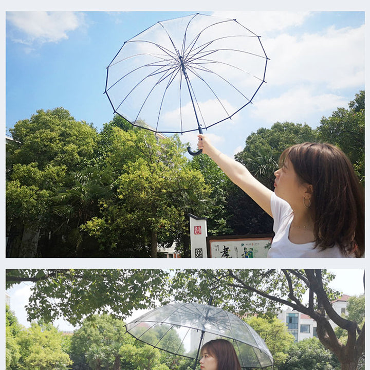 Ladies Clear Water-Resistant Umbrella Bowlift