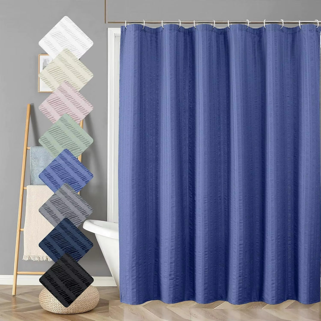 Premium Textured Shower Curtain Bowlift