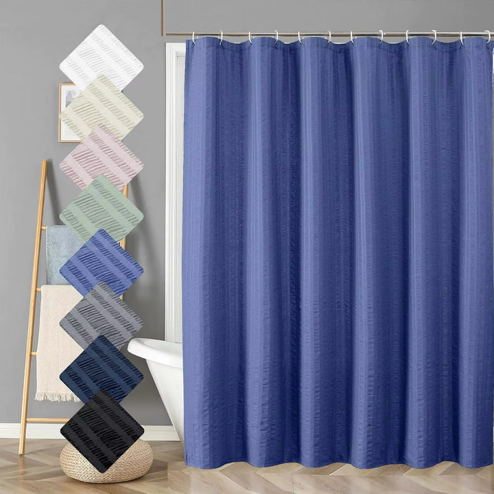 Premium Textured Shower Curtain Bowlift