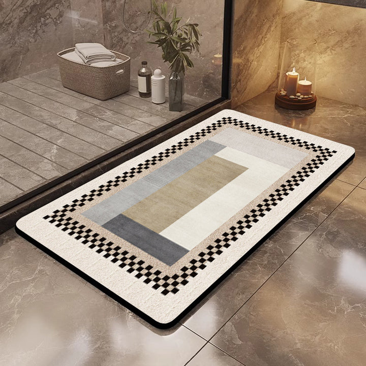 Textured Geometric Bath Mat Bowlift
