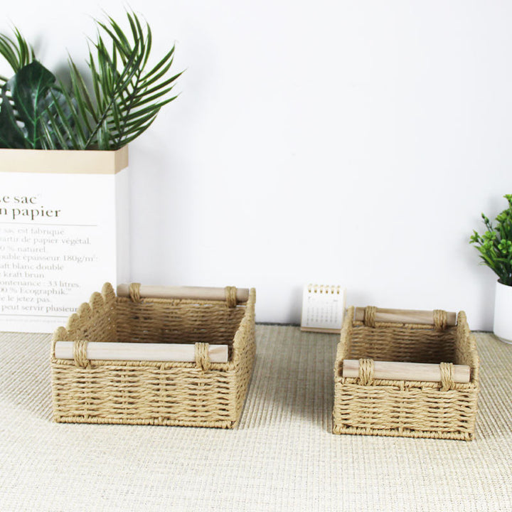 Scalloped Woven Storage Basket Bowlift