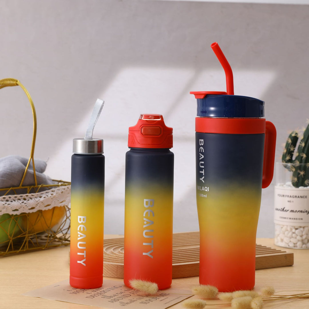 Ladies stylish and practical water bottle with design and time markings Bowlift