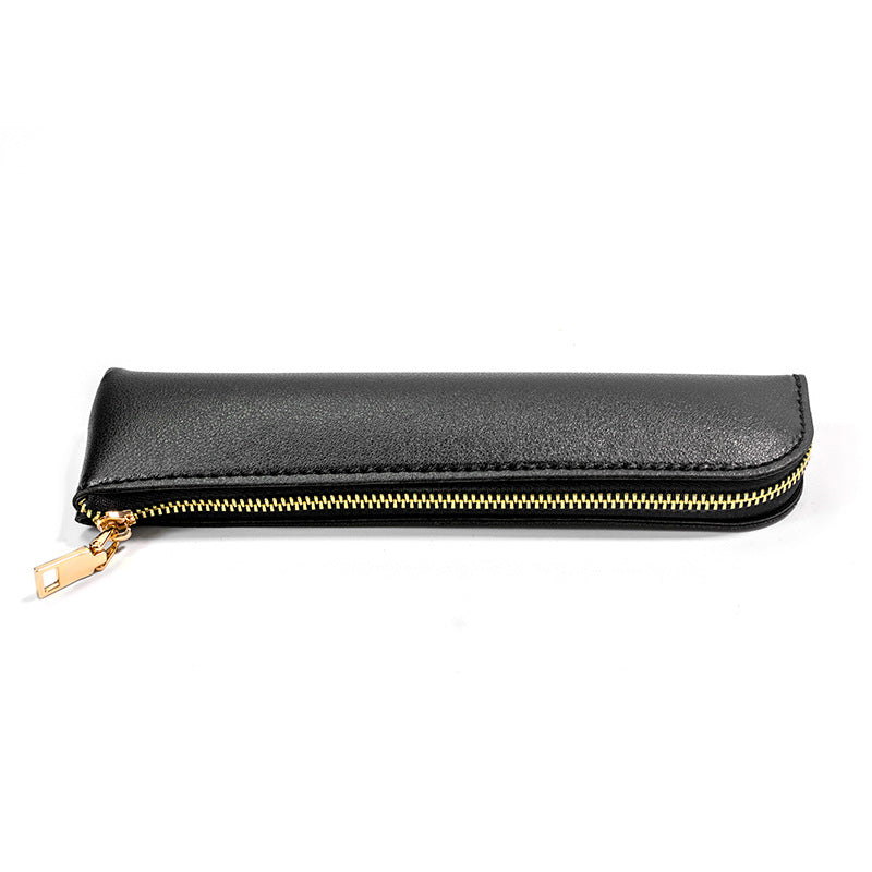 Premium Leather Zippered Pencil Case Bowlift