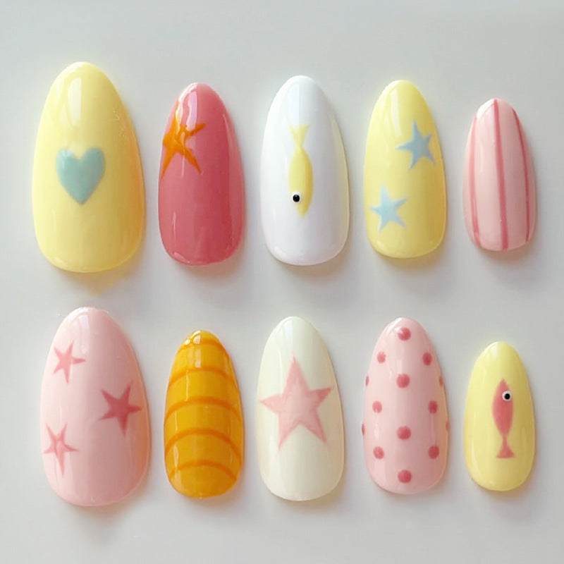 Creative Cartoon-Themed Press-On Nail Collection Bowlift