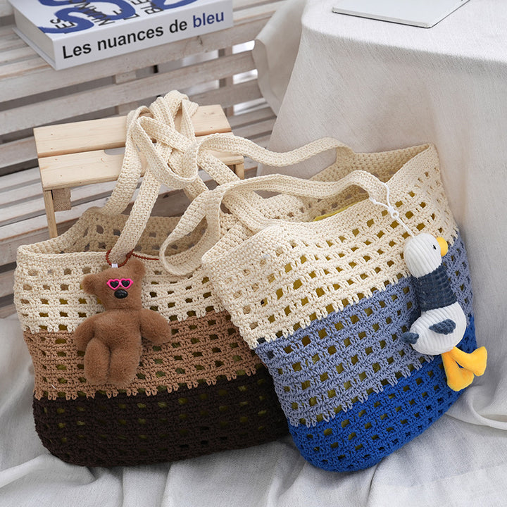 Handmade straw bag with cute tag Bowlift