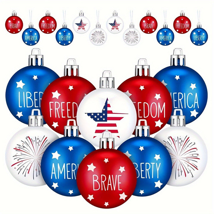 Unisex nan patriotic glass Christmas bauble set with glitter effect and inscription Bowlift