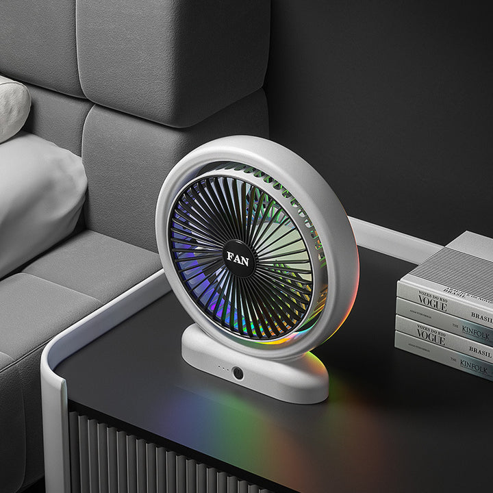 Unisex Portable Air Circulation Fan with LED Ambient Lighting Bowlift