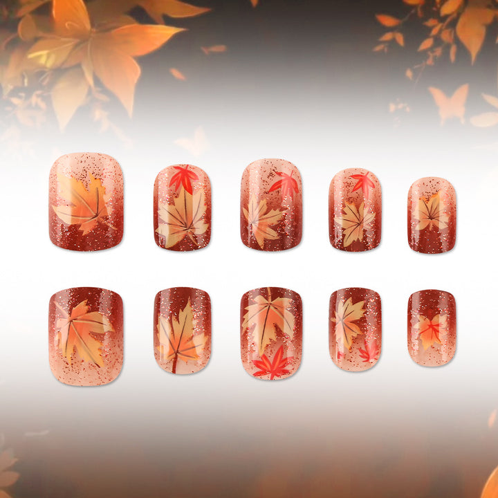 Autumn-Themed Gel Nail Art Bowlift