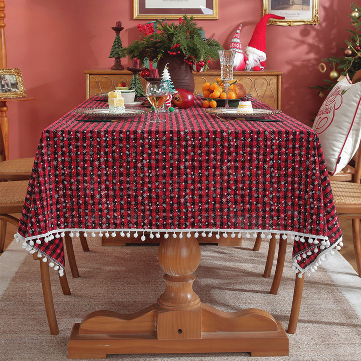 Festive Checkered Tablecloth