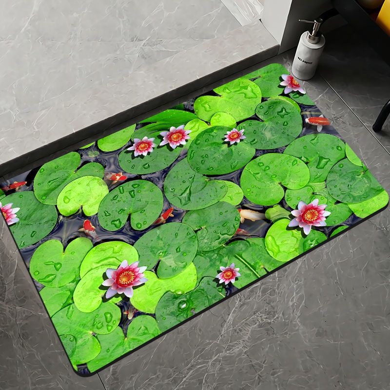 Elegant Floral Design Bath Mat Bowlift