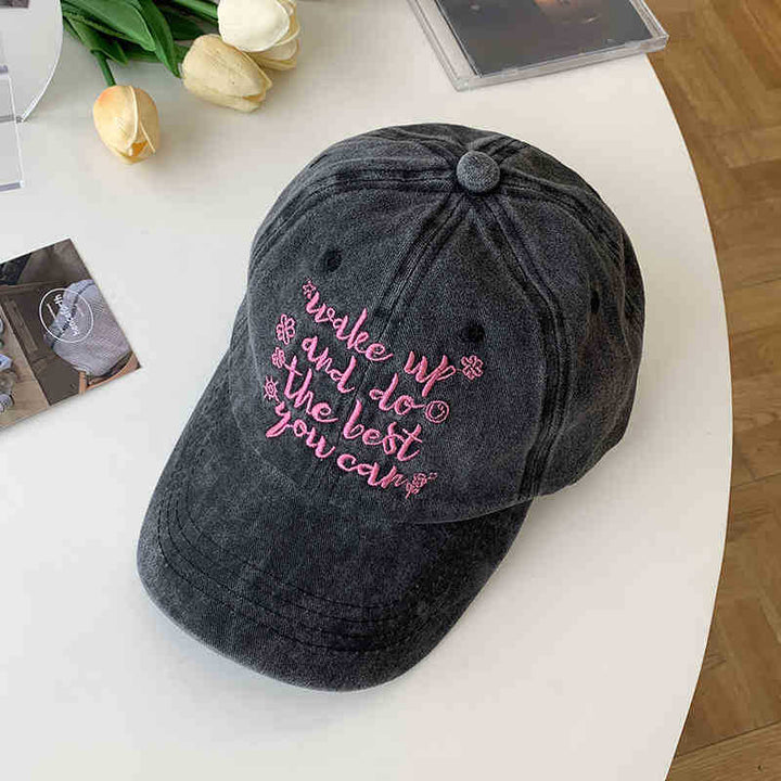 Women's Motivational Embroidered Cap Bowlift