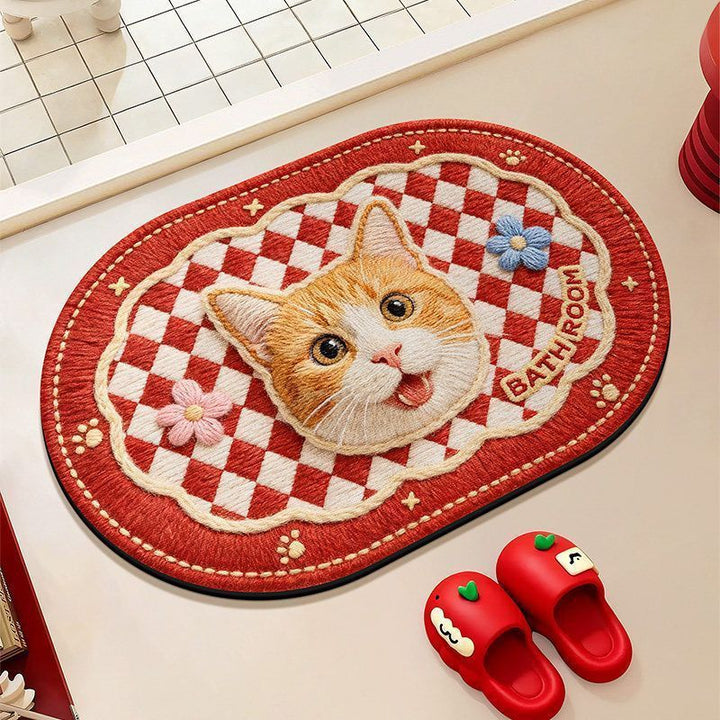 Cat-Themed Bathroom Mat