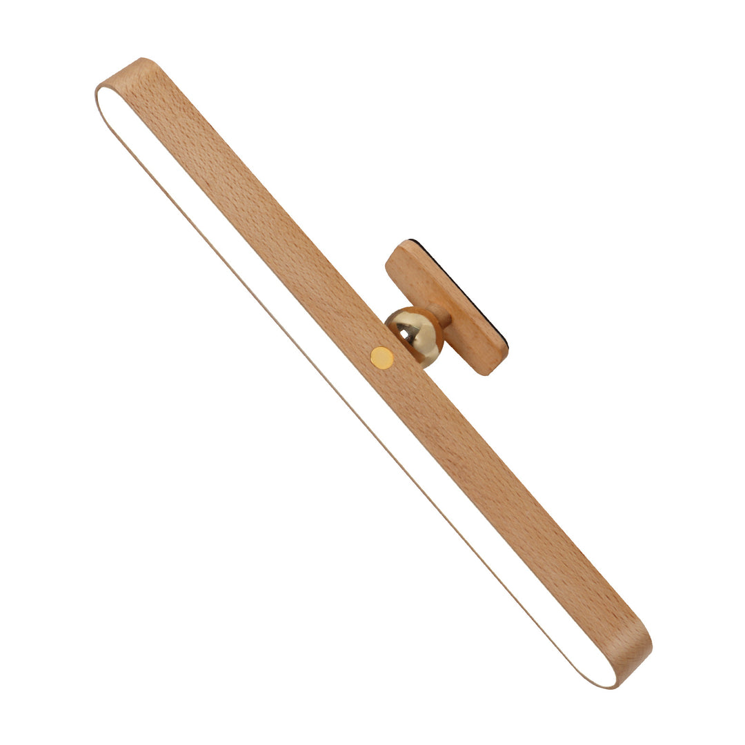 Minimalist floating wall shelf with brass ball accent solid beech wood Bowlift