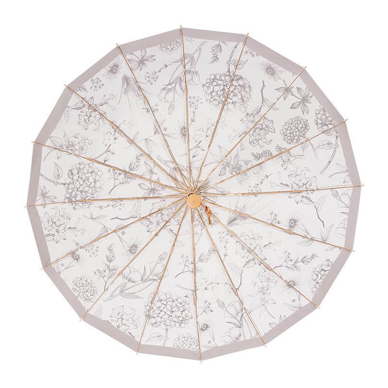 Ladies elegant parasol with floral patterns Bowlift