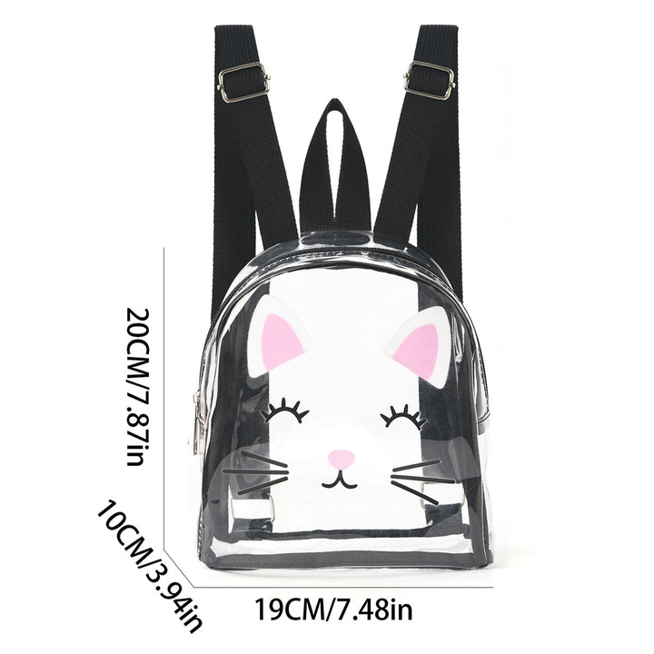 Transparent backpack with playful cat design Bowlift