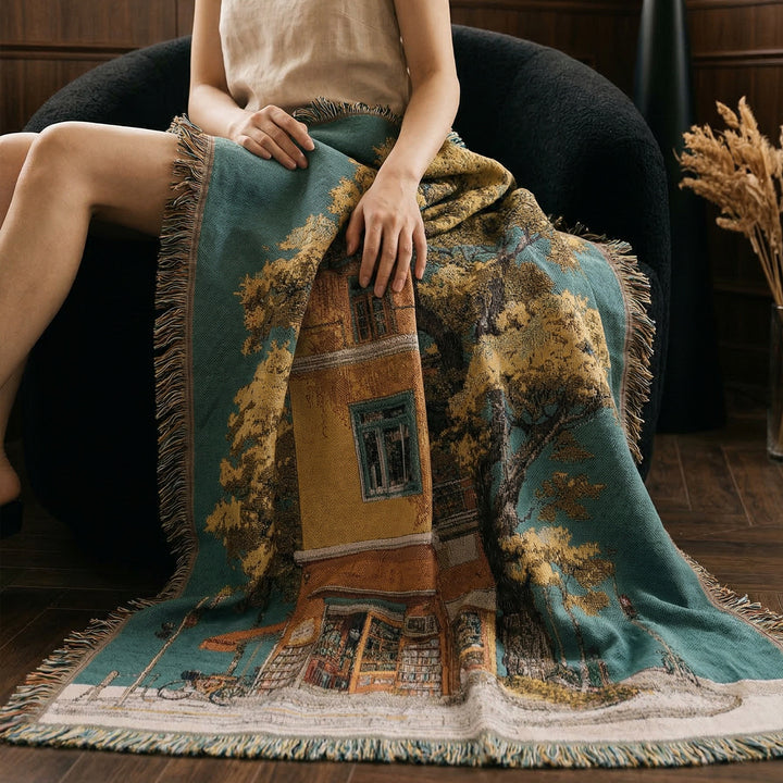 Artistic Landscape Tapestry Throw Blanket