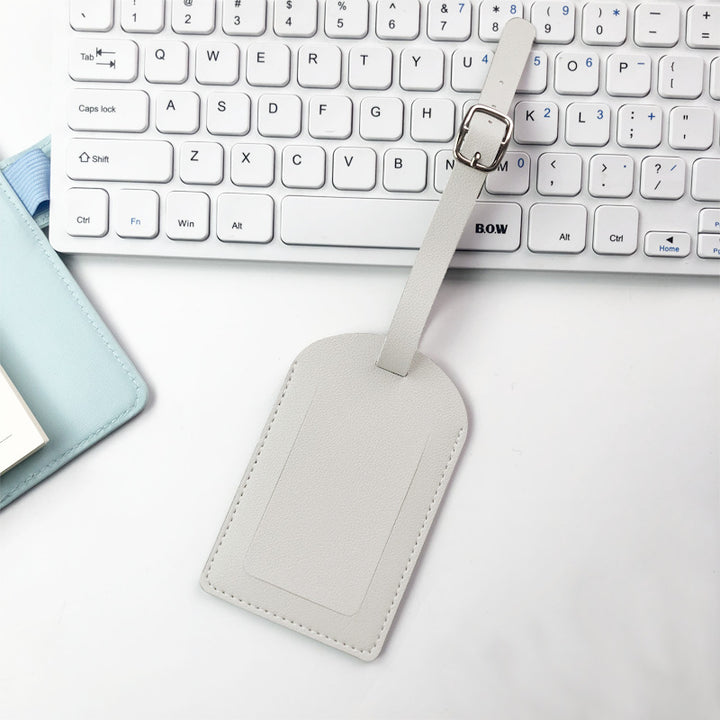 Premium Leather Luggage Tag with Adjustable Strap and ID Window Bowlift