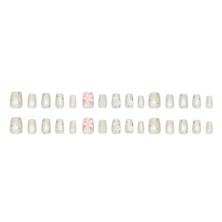 Floral Embellished Press-On Nail Art Bowlift