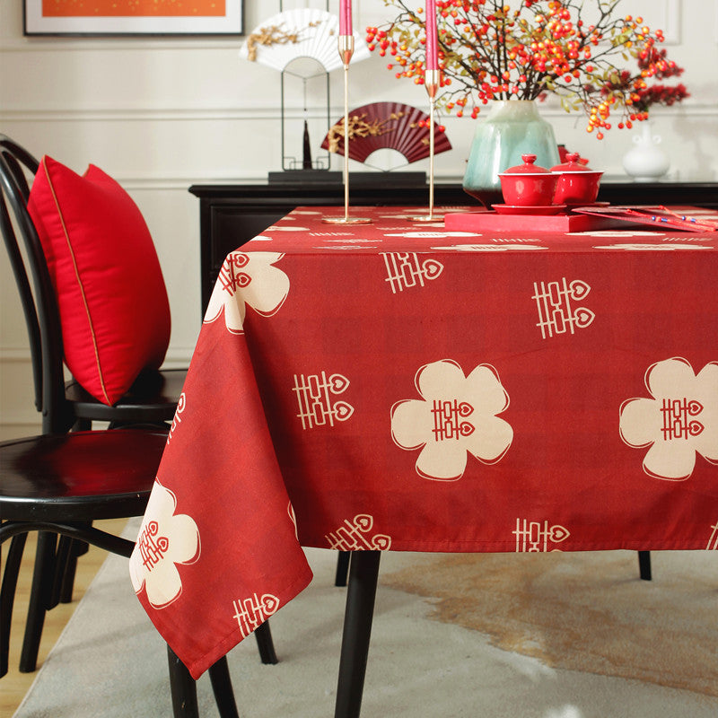 Festive Floral Pattern Table Cover